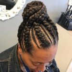 Alternate Width Natural Braid Top Bun