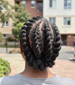 halo twists low bun