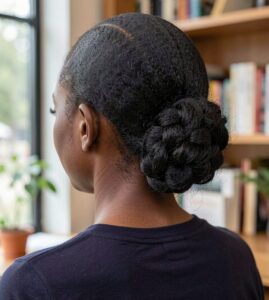 round and thick braided bun
