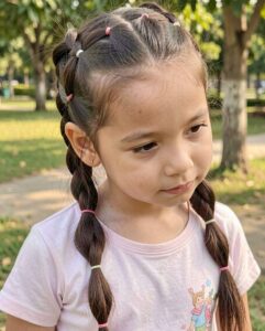 Cute Hairstles for Girls - Bubble Braid Pigtails