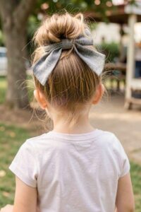 Cute Hairstyles for Girls - Ballet Bun and Bow