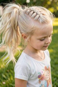 Cute Hairstyles for Girls - Dutch Braid and High Ponytail