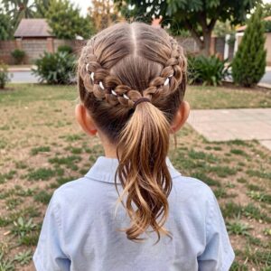 Cute Hairstyles for Girls - Ribbon Halo Braid