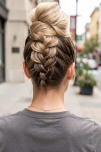 Prom Hairstyles Medium Hair - Reverse Braid and Bun