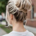 Prom Hairstyles For Medium Hair Classic Messy High Bun