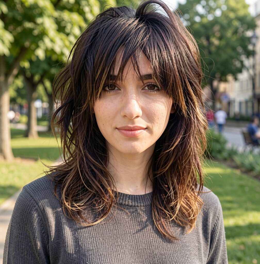 Layered Cut with Bangs and Highlights
