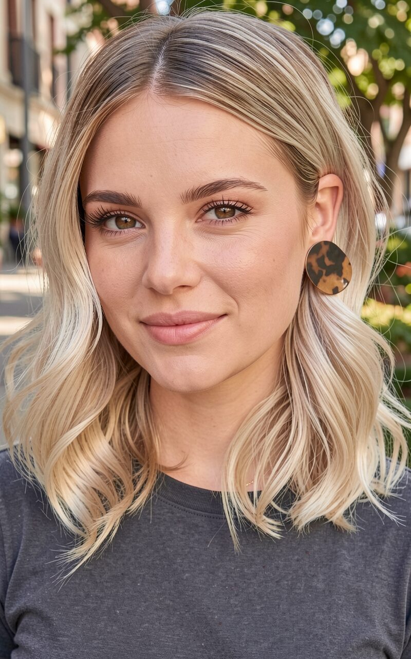 Golden Blonde with Loose Curls