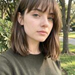 Collarbone Length Haircuts Relaxed Lob With Bangs