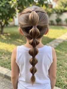 Little Girls Hairstyles - Long Bubble Braid