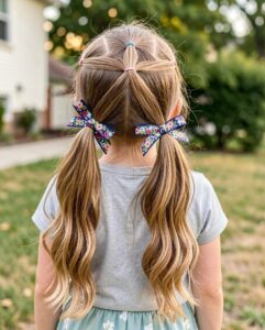 Little Girls Hairstyles - Star Ponytails and Pigtails