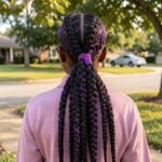 Purple Corset Feed In Braids