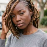 Short Box Bob With Side Cornrows