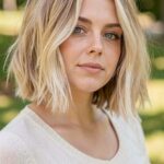 Beach Waves Short Hair Blunt Blonde Bob With Beachy Waves