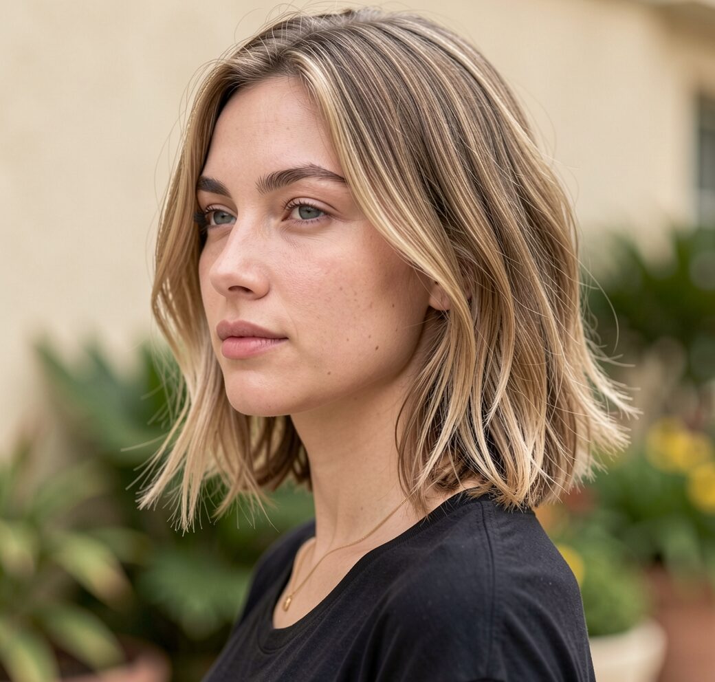 Chin-Length Bob with Beachy Texture