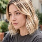 Beach Waves Short Hair Choppy Bob With Grown Out Bangs