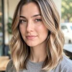 Beach Waves Short Hair Graduated Lob With Honey Blonde Ombre