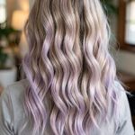Beach Waves Short Hair Messy Waves Lavender Tips And Mini Braids
