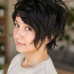 Beach Waves Short Hair Short Asymmetric Bob With Loose Waves