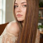Tinsel Hair Extensions Golden Brown Hair With Violet Hair Tinsel