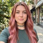 Tinsel Hair Extensions Dusky Rose Hair With Gold Tinsel Extensions