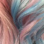 Tinsel Hair Extensions Pastel Blue And Pink Hair With Silvery Extensions