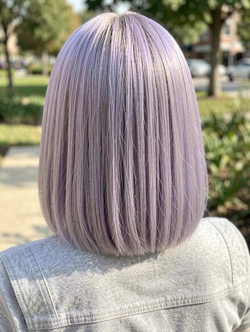 Lavender Bob with Iridescent Tinsel Extensions