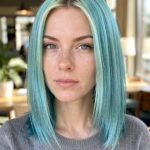 Tinsel Hair Extensions Turquoise Bob With Silver Tinsel Extensions