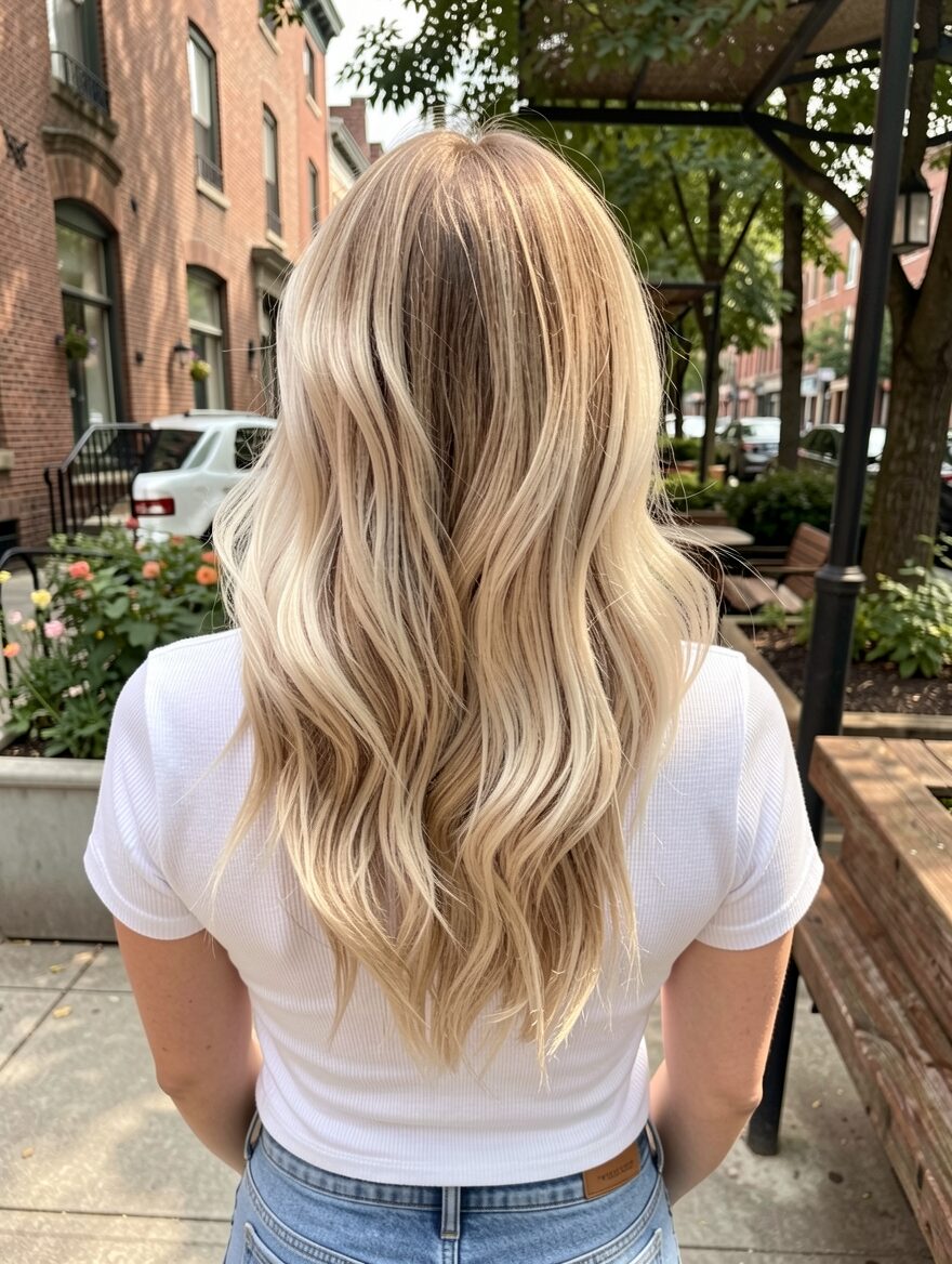 melted rooting blonde