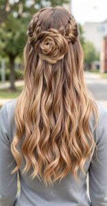 flower braid half up