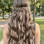 Half Pulled Back Braid Curls