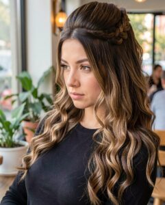 side braids on halfup