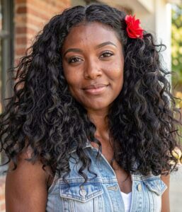 flower pin curly