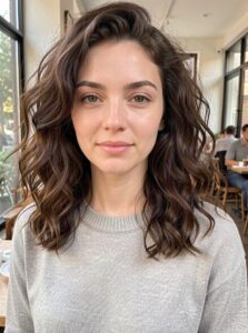 fluffy curly shoulder