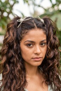 hair bow curly