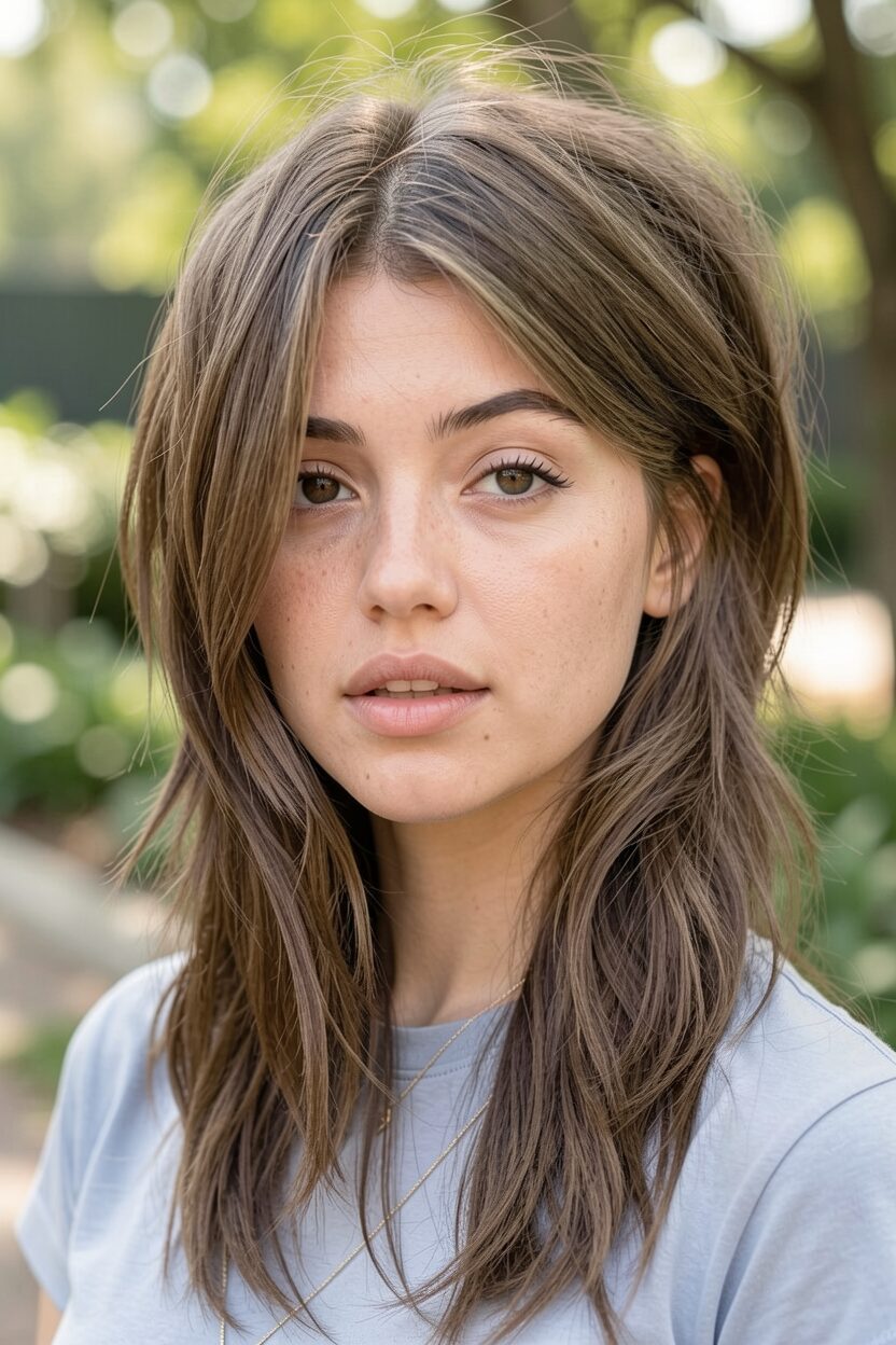 layered shag hair split