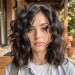 Oval Face Curly Shoulder