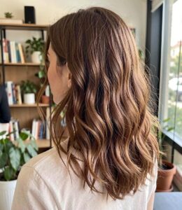 short layered curly shoulder