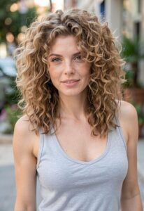 tapered end curly