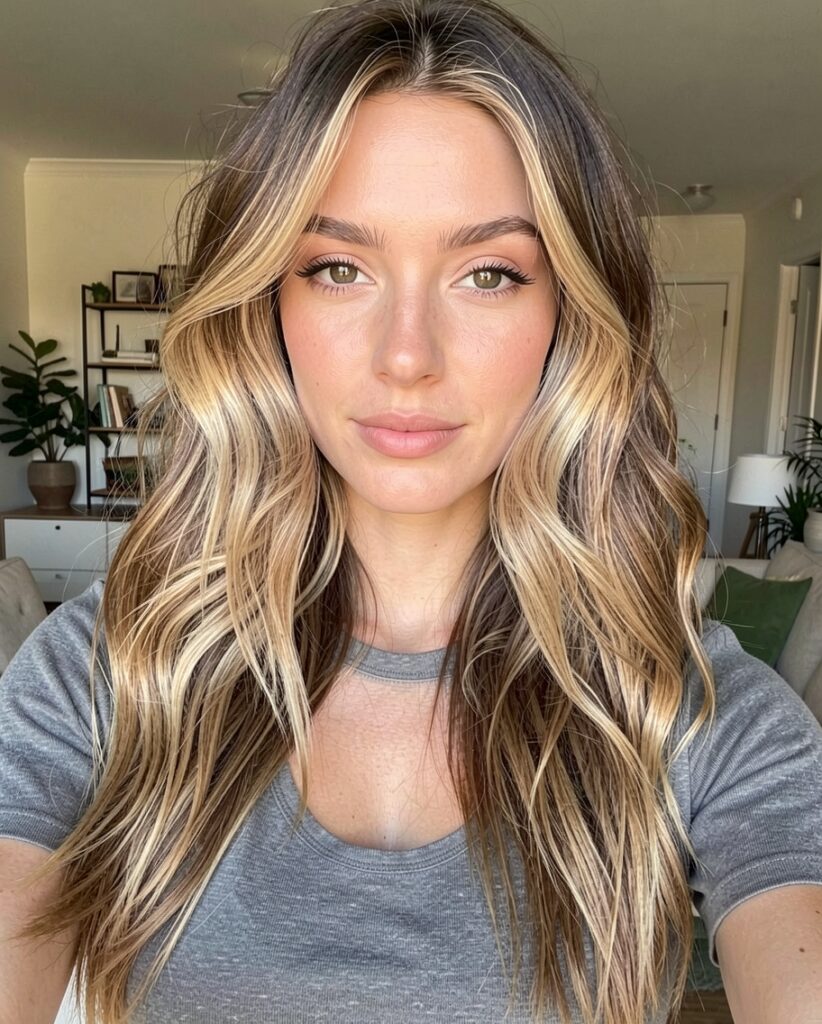 caramel blonde tones around face