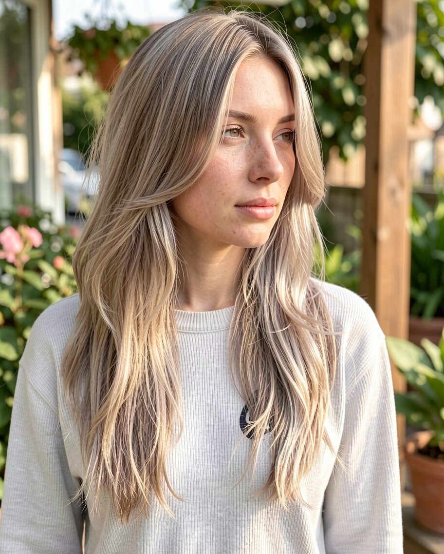 ashy blonde curtain