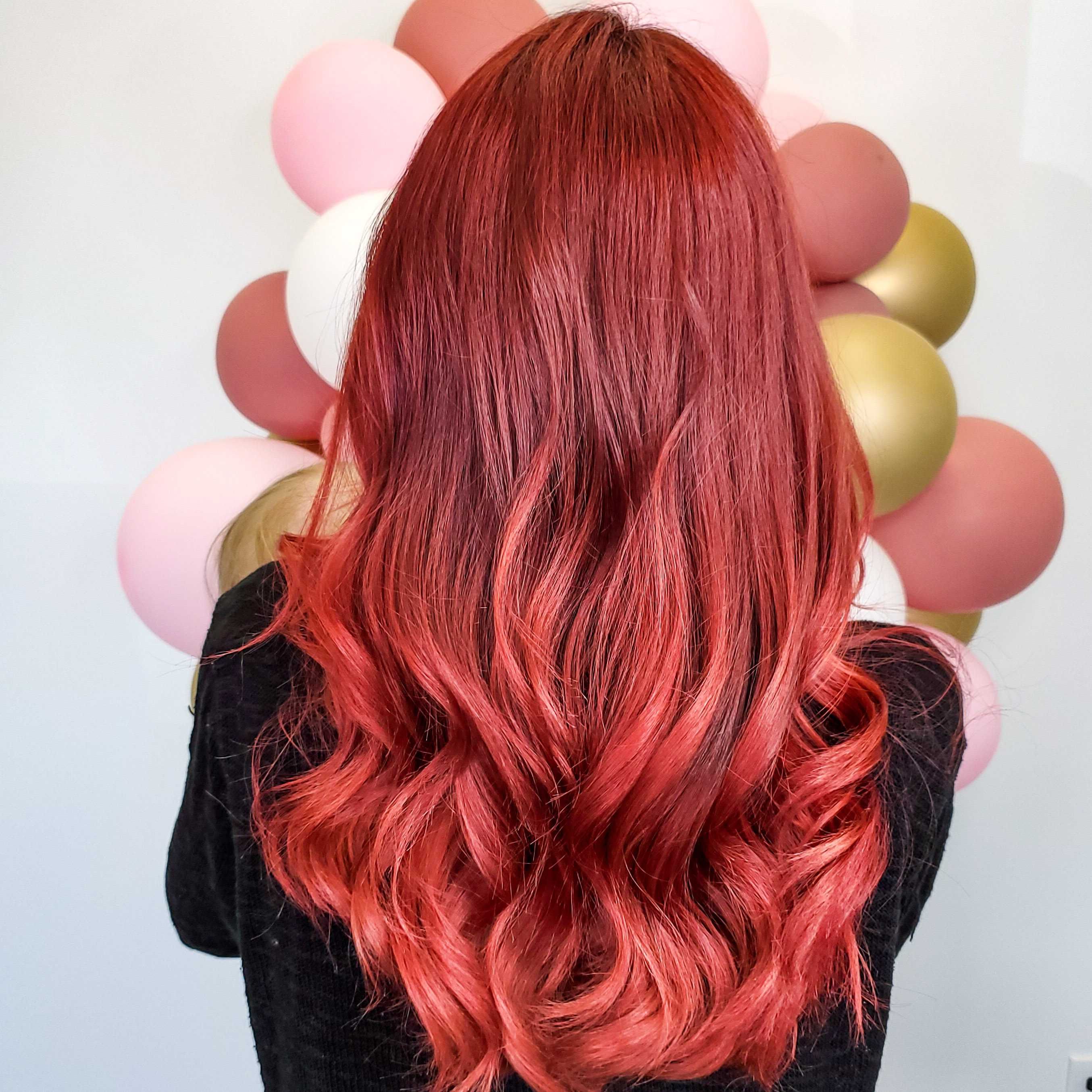 Pop of Ruby Red Hair Color