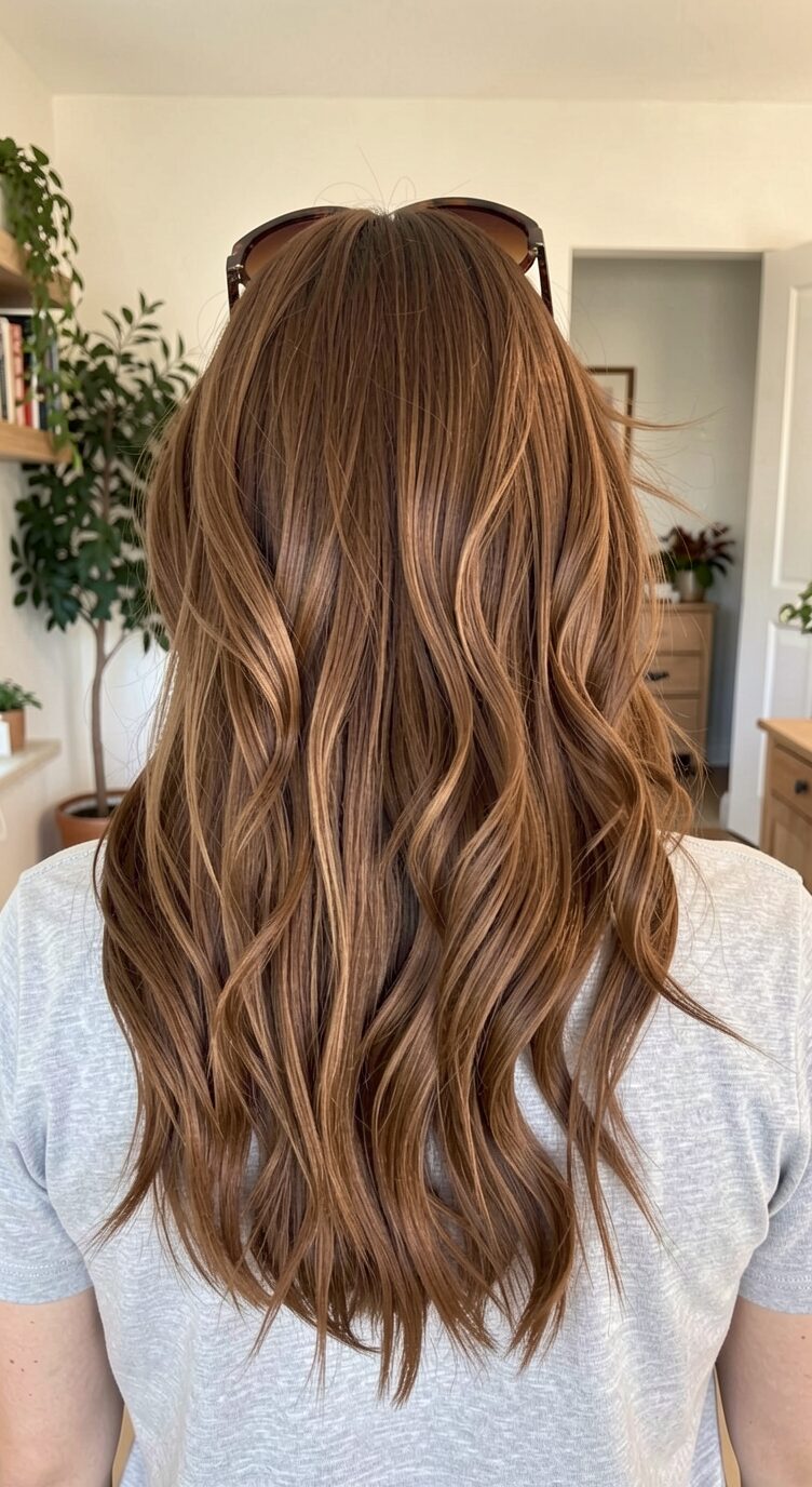 wavy cinnamon hair brown