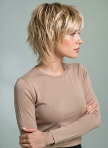 layered short shag cut