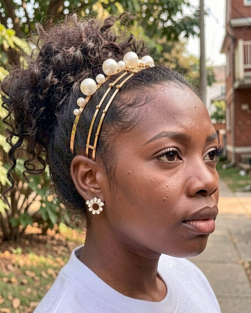 Messy Curly Hair Bun