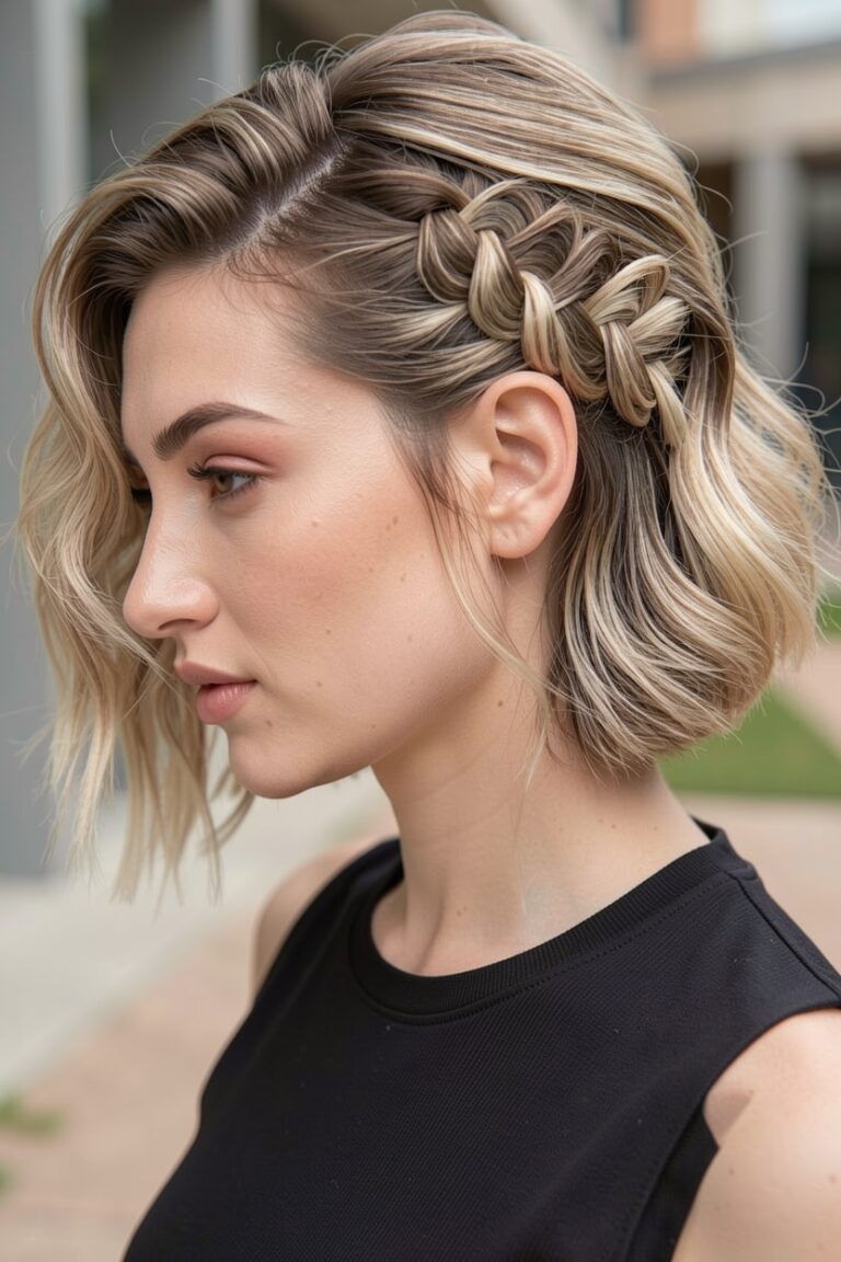 glam oversized braid short