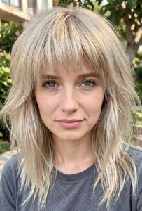 short bangs and shag