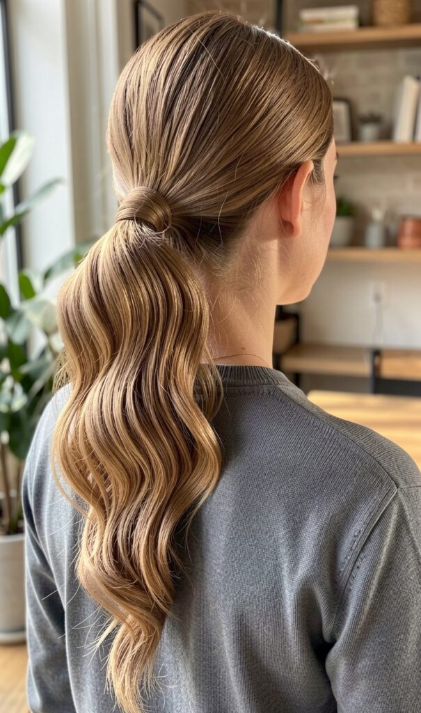 work wavy ponytail