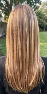 Natural caramel balayage straight hair