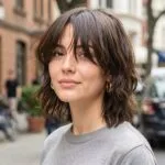 Messy Curtain Bangs On Short Hair