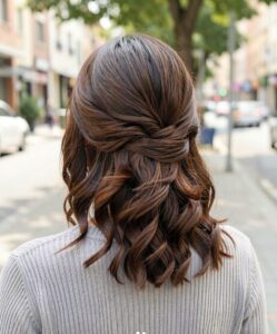 Short Half Up Hald Down Updo